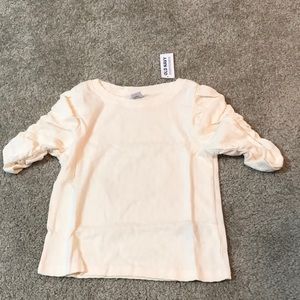 NWT Girls Old Navy rib knit 3/4 sleeve t shirt - off white - size 8 med - …